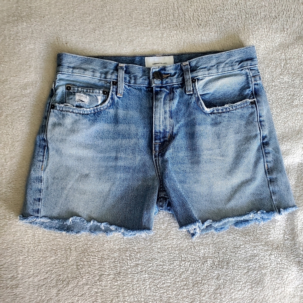 Current/Elliott Medium Wash Cut Off Denim Jean Shorts